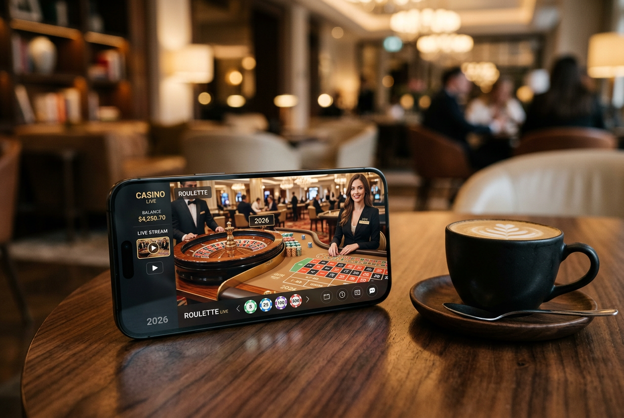 Modern 4K live casino stream on a mobile device.